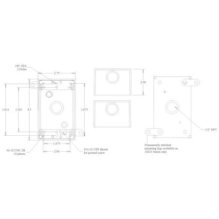 Mulberry Electrical Box, 19 cu in, Outlet Box Type, Aluminum, Rectangular Shape 30201B
